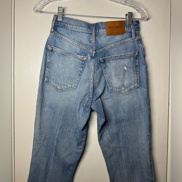 Lucky Brand High Rise Drew Button Fly Intentional Distressing Mom Jeans Size 26 - Picture 9 of 16